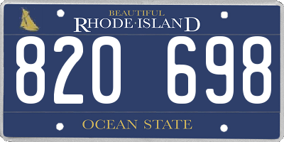RI license plate 820698