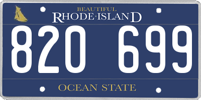 RI license plate 820699
