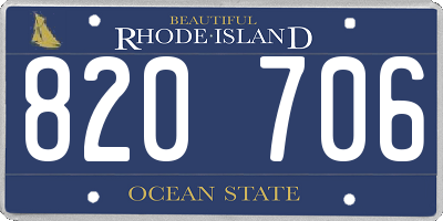 RI license plate 820706