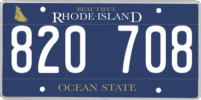 RI license plate 820708
