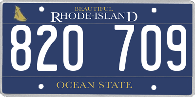RI license plate 820709