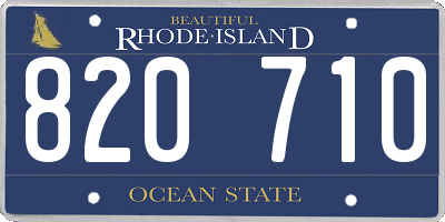 RI license plate 820710