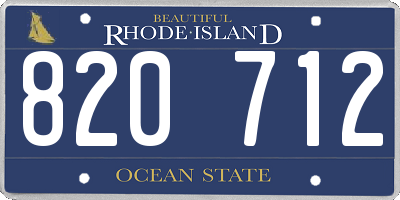 RI license plate 820712