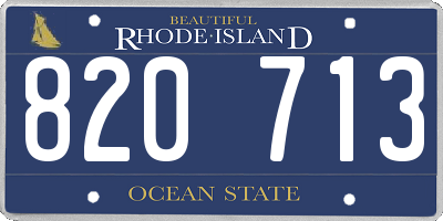 RI license plate 820713