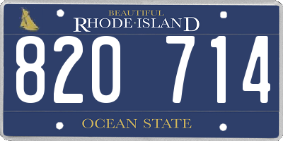 RI license plate 820714