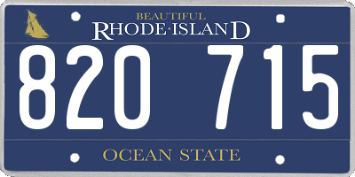 RI license plate 820715