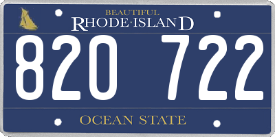 RI license plate 820722