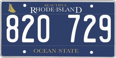 RI license plate 820729