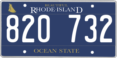 RI license plate 820732