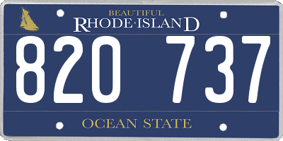 RI license plate 820737