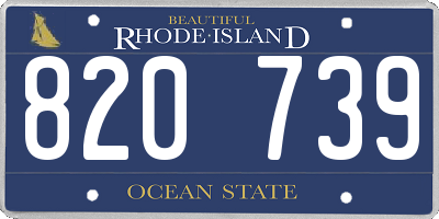 RI license plate 820739