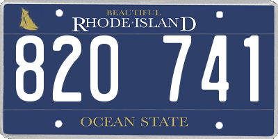 RI license plate 820741