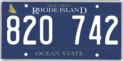 RI license plate 820742