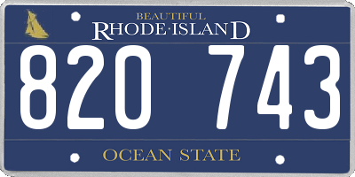 RI license plate 820743
