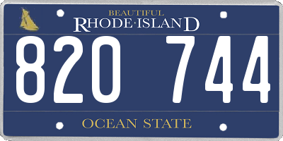 RI license plate 820744