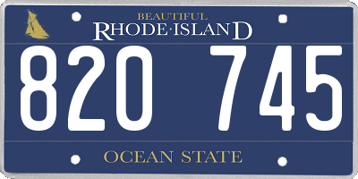 RI license plate 820745