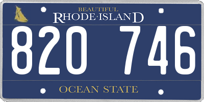 RI license plate 820746