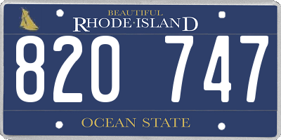RI license plate 820747