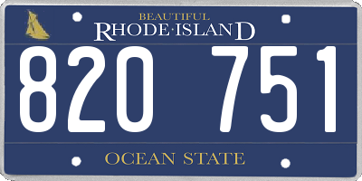 RI license plate 820751