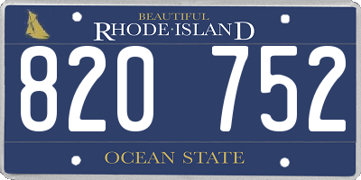 RI license plate 820752