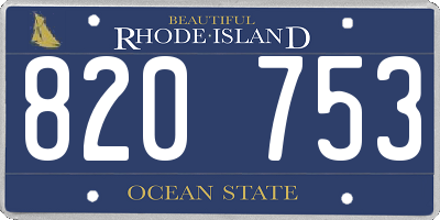 RI license plate 820753