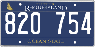 RI license plate 820754