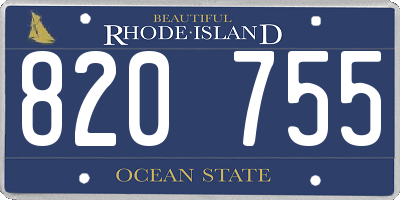 RI license plate 820755