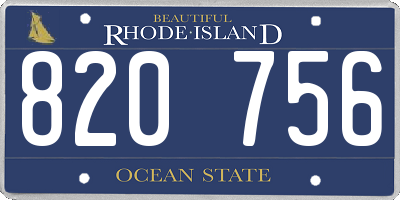 RI license plate 820756