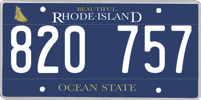 RI license plate 820757