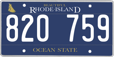 RI license plate 820759