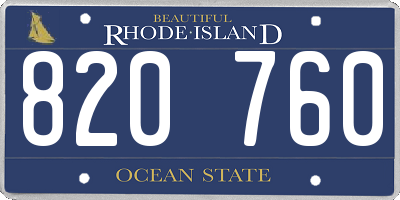 RI license plate 820760
