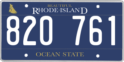 RI license plate 820761