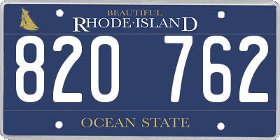 RI license plate 820762