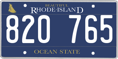 RI license plate 820765
