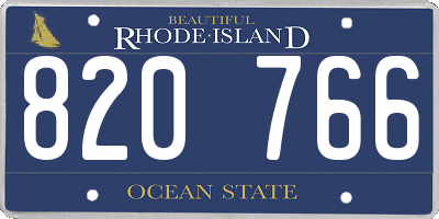 RI license plate 820766
