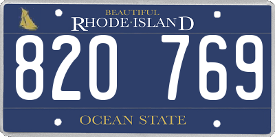RI license plate 820769