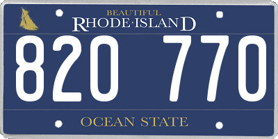 RI license plate 820770