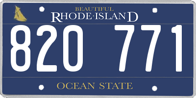 RI license plate 820771