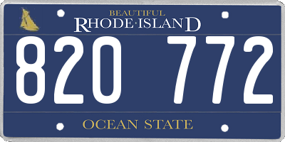 RI license plate 820772