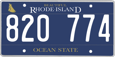RI license plate 820774