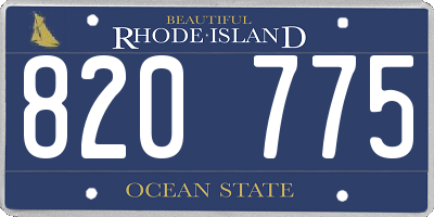 RI license plate 820775