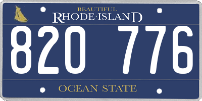RI license plate 820776