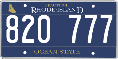 RI license plate 820777