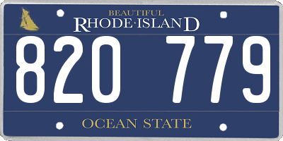 RI license plate 820779