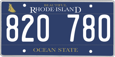RI license plate 820780