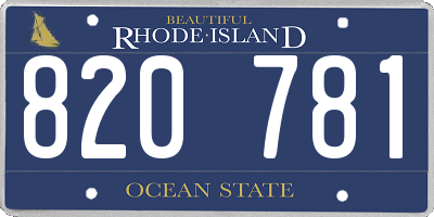 RI license plate 820781