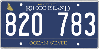RI license plate 820783
