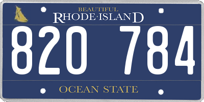 RI license plate 820784