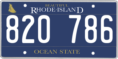 RI license plate 820786