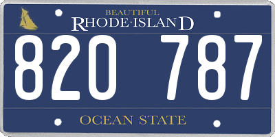 RI license plate 820787